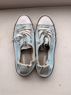 Converse Low Top Sneakers in Pale Blue with White Accents